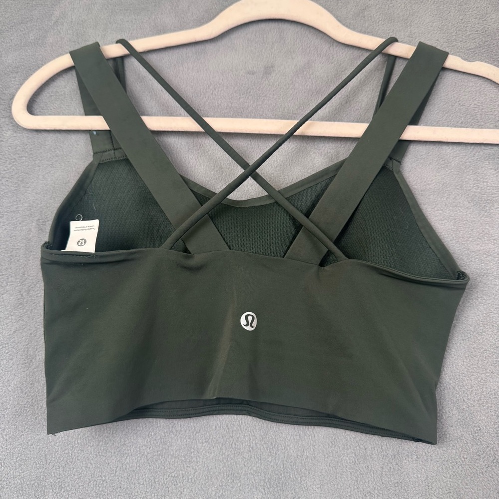 lululemon athletica Dark Olive Crisscross Back Sports Bra
